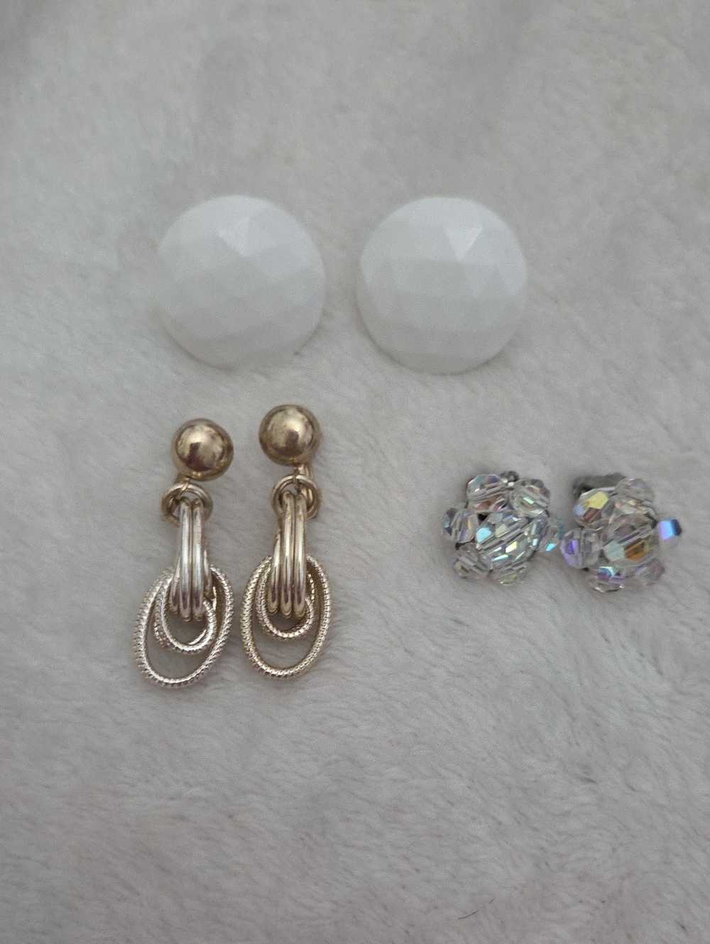 3 Pairs Of Clip On Earrings
